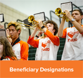 A student playing an instrument. Gifts by Beneficiary Designation